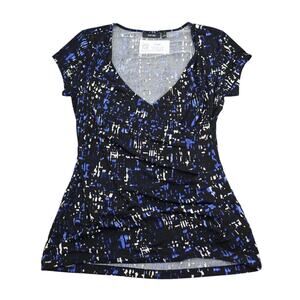 Apt 9 Shirt Womens S Black Short Sleeve VNeck Stretch Pullover Casual Tee